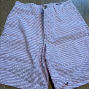 Vineyard Vines Pink and White Striped Men's Flat Front Shorts